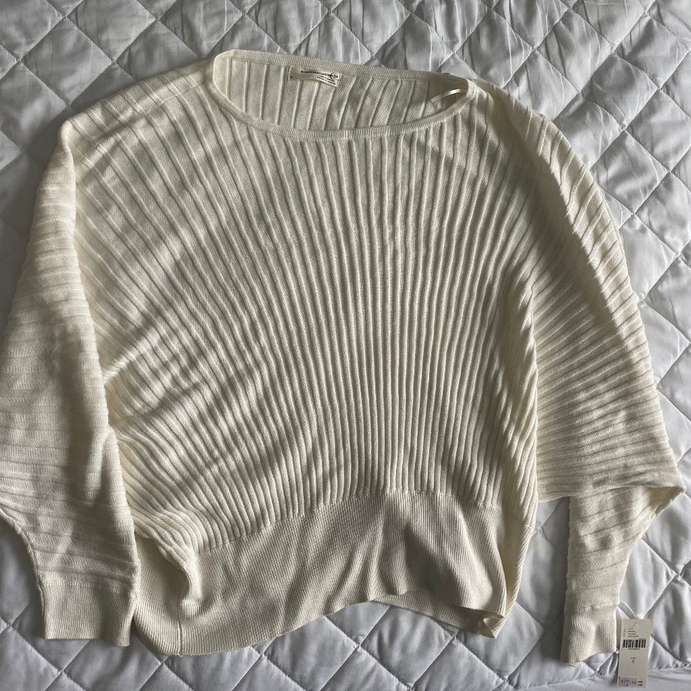 Cream ribbed sweater